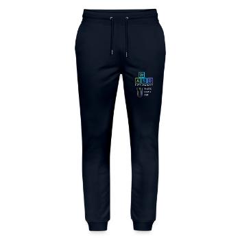 WASD Aim Gaming Zocken Videospiel, PC, Computer - Stanley/Stella Unisex Bio Jogginghose Mover  - Navy - Vorne - Marisol (170cm) & Nik (191cm)