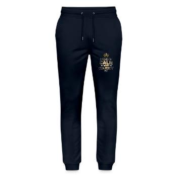 Keep calm and carry on - Stanley/Stella Mover Unisex Organic Jogging Trousers - navy - Front - Marisol (170cm) & Nik (191cm)