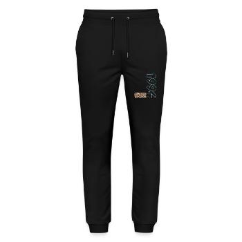 Limited Edition 1994 beach design - Stanley/Stella Mover Unisex Organic Jogging Trousers - black - Front - Marisol (170cm) & Nik (191cm)