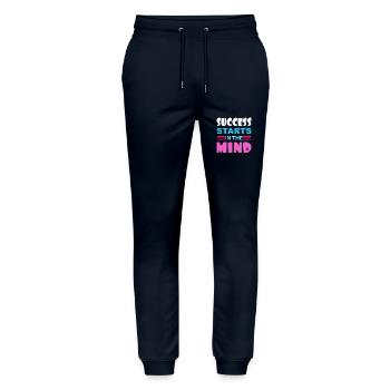 Success starts in the mind - Stanley/Stella Unisex Bio Jogginghose Mover  - Navy - Vorne - Marisol (170cm) & Nik (191cm)