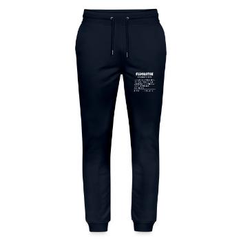 Wörterbuch Erklärung ZAHNARZT Held, Genie, Vorbild - Stanley/Stella Unisex Bio Jogginghose Mover  - Navy - Vorne - Marisol (170cm) & Nik (191cm)