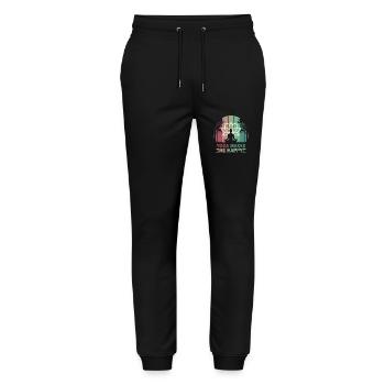 Yoga makes me happy - Stanley/Stella Mover Unisex Organic Jogging Trousers - black - Front - Marisol (170cm) & Nik (191cm)