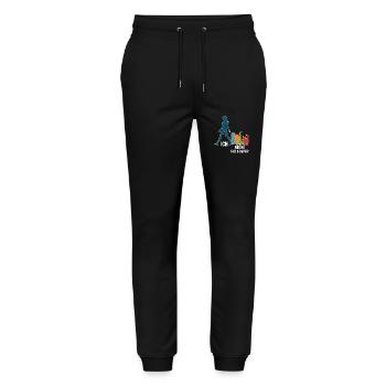 Ich & meine Follower – Katzenhumor Design - Stanley/Stella Unisex Bio Jogginghose Mover  - Schwarz - Vorne - Marisol (170cm) & Nik (191cm)