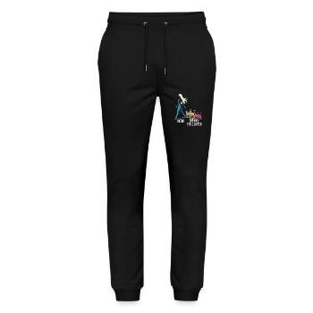 Ich & meine Follower – Katzenhumor Design - Stanley/Stella Unisex Bio Jogginghose Mover  - Schwarz - Vorne - Marisol (170cm) & Nik (191cm)