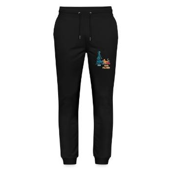 Moi et mes abonnés – Cat Humor Design - Pantalon de jogging bio MOVER Stanley/Stella unisexe - noir - Devant - Marisol (170cm) & Nik (191cm)