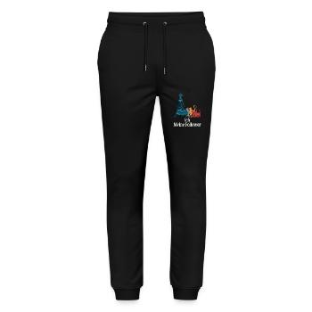 Ich & meine Follower – Katzenhumor Design - Stanley/Stella Unisex Bio Jogginghose Mover  - Schwarz - Vorne - Marisol (170cm) & Nik (191cm)