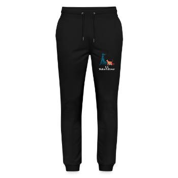 Moi et mes abonnés – Dog Humor Design - Pantalon de jogging bio MOVER Stanley/Stella unisexe - noir - Devant - Marisol (170cm) & Nik (191cm)