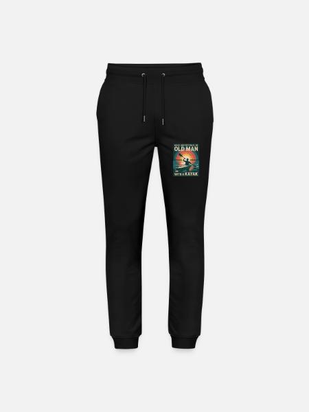 Never Underestimate an Old Man with a Kayak - Stanley/Stella Mover Unisex Organic Jogging Trousers - black