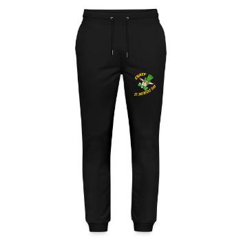 Crazy St. Patrick's Day Funny Crazy Goat - Stanley/Stella Mover Unisex Organic Jogging Trousers - black - Front - Marisol (170cm) & Nik (191cm)