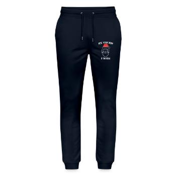 Ask Your Mom If I Am Real Motif for a - Stanley/Stella Mover Unisex Organic Jogging Trousers - navy - Front - Marisol (170cm) & Nik (191cm)