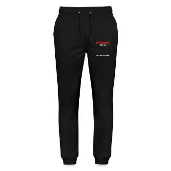 JGA Gästebuch für Junggesellenabschiede JGA - Stanley/Stella Unisex Bio Jogginghose Mover  - Schwarz - Vorne - Marisol (170cm) & Nik (191cm)