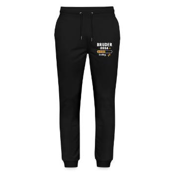 Bruder 2024 Laden Zukunft Großer Bruder 2024 - Stanley/Stella Unisex Bio Jogginghose Mover  - Schwarz - Vorne - Marisol (170cm) & Nik (191cm)