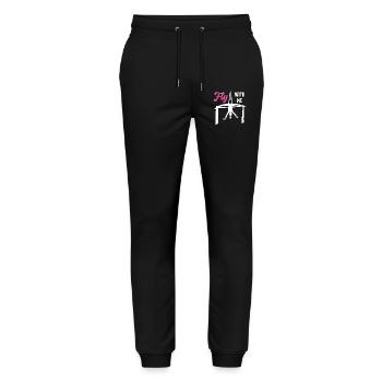 Flieg mit mir Silk Circus Antenne - Stanley/Stella Unisex Bio Jogginghose Mover  - Schwarz - Vorne - Marisol (170cm) & Nik (191cm)