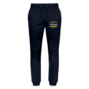 Collègue de travail cadeau humour de bureau - Pantalon de jogging bio MOVER Stanley/Stella unisexe - marine - Devant - Marisol (170cm) & Nik (191cm)