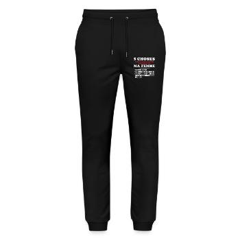 Humour Couple Jalousie Cadeau Amoureux Copain - Pantalon de jogging bio MOVER Stanley/Stella unisexe - noir - Devant - Marisol (170cm) & Nik (191cm)