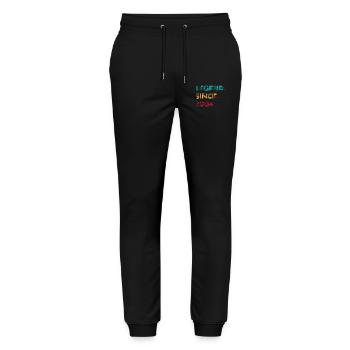 Legende seit 2004 Geburtstagsgeschenk - Stanley/Stella Unisex Bio Jogginghose Mover  - Schwarz - Vorne - Marisol (170cm) & Nik (191cm)