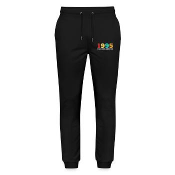 1995 Rétro Vintage Cadeau d’anniversaire - Pantalon de jogging bio MOVER Stanley/Stella unisexe - noir - Devant - Marisol (170cm) & Nik (191cm)