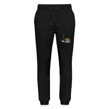 Moi et mes abonnés – Cat Humor Design - Pantalon de jogging bio MOVER Stanley/Stella unisexe - noir - Devant - Marisol (170cm) & Nik (191cm)