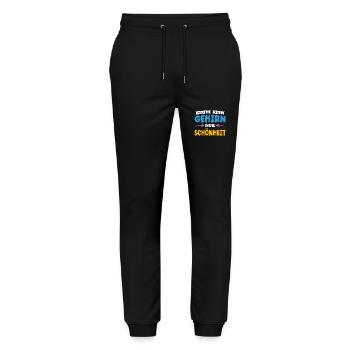 Today no brain, only beauty - Stanley/Stella Mover Unisex Organic Jogging Trousers - black - Front - Marisol (170cm) & Nik (191cm)