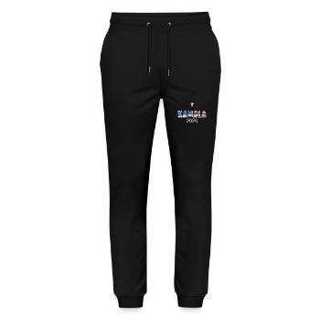 Kamala Harris 2024 For President - Stanley/Stella Mover Unisex Organic Jogging Trousers - black - Front - Marisol (170cm) & Nik (191cm)