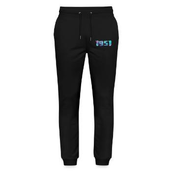 1951 Birthday Gift Vintage 1951 Retro 1951 - Stanley/Stella Mover Unisex Organic Jogging Trousers - black - Front - Marisol (170cm) & Nik (191cm)