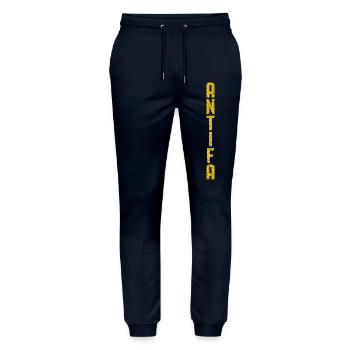 Antifa Vertical - Stanley/Stella Mover Unisex Organic Jogging Trousers - navy - Front - Marisol (170cm) & Nik (191cm)