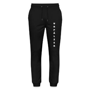 Pfälzer alltäglich, urpälzer senkrecht - Stanley/Stella Unisex Bio Jogginghose Mover  - Schwarz - Vorne - Marisol (170cm) & Nik (191cm)