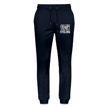 I Don't Need Therapy I Just Need To Go Cycling - Stanley/Stella Mover Unisex Organic Jogging Trousers - navy - Front - Marisol (170cm) & Nik (191cm)