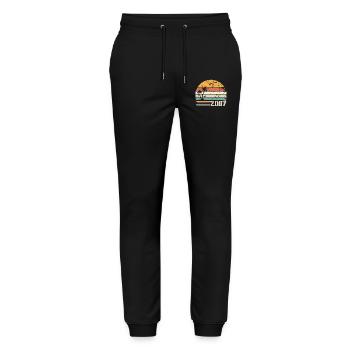 2007 Birthday Gift - Made in 2007 Retro 2007 - Stanley/Stella Mover Unisex Organic Jogging Trousers - black - Front - Marisol (170cm) & Nik (191cm)