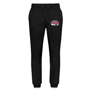 Frau Mutter Geschenk Neugeburt Zukunft - Stanley/Stella Unisex Bio Jogginghose Mover  - Schwarz - Vorne - Marisol (170cm) & Nik (191cm)