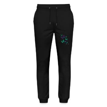 papillon papillon animal coloré couleur - Pantalon de jogging bio MOVER Stanley/Stella unisexe - noir - Devant - Marisol (170cm) & Nik (191cm)