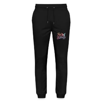 Schmetterling Monarchfalter Bunt Schmetterlinge - Stanley/Stella Unisex Bio Jogginghose Mover  - Schwarz - Vorne - Marisol (170cm) & Nik (191cm)