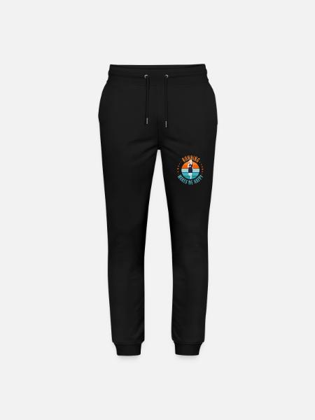 Running Makes Me Happy - Stanley/Stella Mover Unisex Organic Jogging Trousers - black