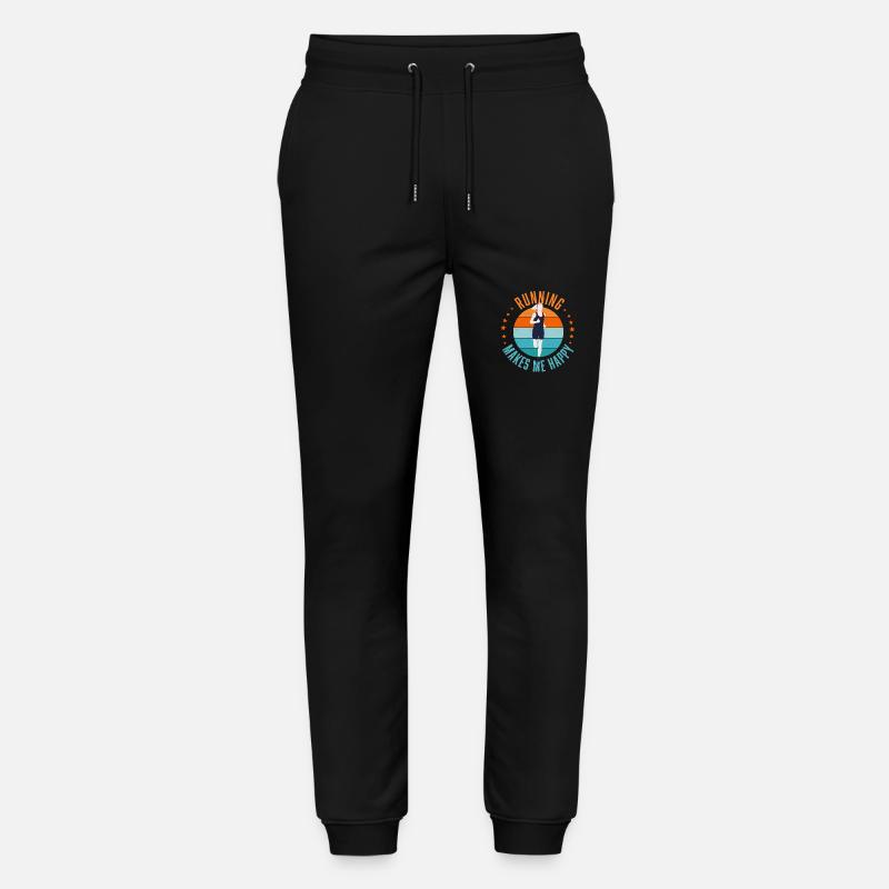 Running Makes Me Happy - Stanley/Stella Mover Unisex Organic Jogging Trousers - black