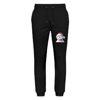 Charming snowman in winter attire - Stanley/Stella Mover Unisex Organic Jogging Trousers - black - Front - Marisol (170cm) & Nik (191cm)