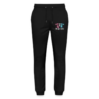 Pink oder Blau Wir lieben dich - Gender Reveal - Stanley/Stella Unisex Bio Jogginghose Mover  - Schwarz - Vorne - Marisol (170cm) & Nik (191cm)