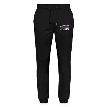 1978 Vintage Born Legend 46 Birthday - Stanley/Stella Mover Unisex Organic Jogging Trousers - black - Front - Marisol (170cm) & Nik (191cm)