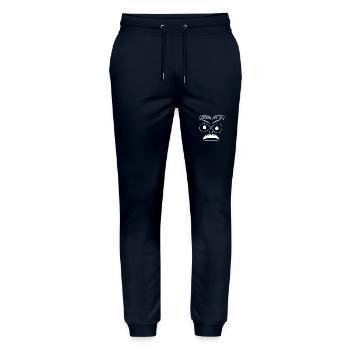 Andreas (#5 de la collection Weska Face) - Pantalon de jogging bio MOVER Stanley/Stella unisexe - marine - Devant - Marisol (170cm) & Nik (191cm)