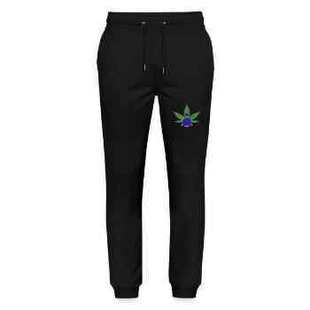 Peacock Canna to - Stanley/Stella Mover Unisex Organic Jogging Trousers - black - Front - Marisol (170cm) & Nik (191cm)