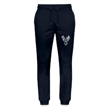 Chevreuil, faon, chevreuil - Pantalon de jogging bio MOVER Stanley/Stella unisexe - marine - Devant - Marisol (170cm) & Nik (191cm)