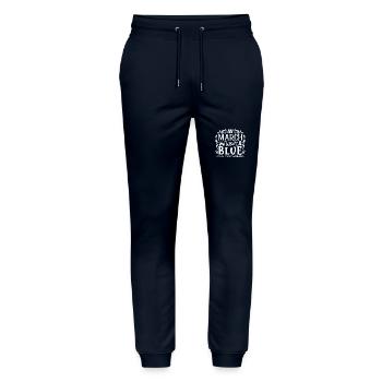 In march we wear blue colon colorectal cancer - Stanley/Stella Mover Unisex Organic Jogging Trousers - navy - Front - Marisol (170cm) & Nik (191cm)