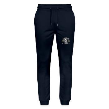 Du hast diese Motivation - Stanley/Stella Unisex Bio Jogginghose Mover  - Navy - Vorne - Marisol (170cm) & Nik (191cm)