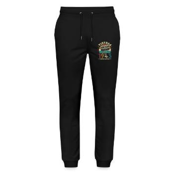 Vintage 1943 Anniversary Retro Vintage Gift - Stanley/Stella Mover Unisex Organic Jogging Trousers - black - Front - Marisol (170cm) & Nik (191cm)