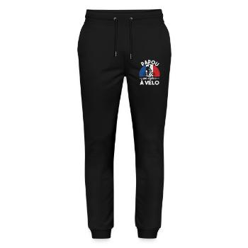 Papou qui déchire à Vélo - Pantalon de jogging bio MOVER Stanley/Stella unisexe - noir - Devant - Marisol (170cm) & Nik (191cm)