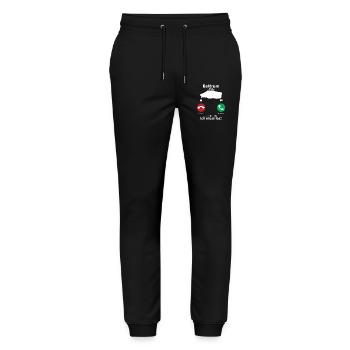 Baltrum Anruf Telefon Nordsee Insel Urlaub Reise - Stanley/Stella Unisex Bio Jogginghose Mover  - Schwarz - Vorne - Marisol (170cm) & Nik (191cm)