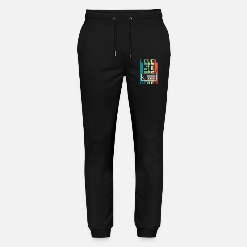 Level 50 Unlocked - Stanley/Stella Mover Unisex Organic Jogging Trousers - black