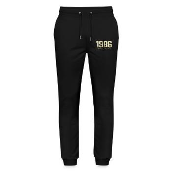 Original 1986 Retro 1986 Geburtstagsgeschenk 1986 - Stanley/Stella Unisex Bio Jogginghose Mover  - Schwarz - Vorne - Marisol (170cm) & Nik (191cm)