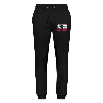 Quitting Oops I Mean Retired - Stanley/Stella Mover Unisex Organic Jogging Trousers - black - Front - Marisol (170cm) & Nik (191cm)