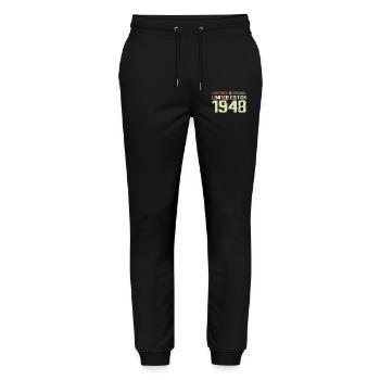 1948 Birthday Gift 1948 Vintage 1948 Retro - Stanley/Stella Mover Unisex Organic Jogging Trousers - black - Front - Marisol (170cm) & Nik (191cm)