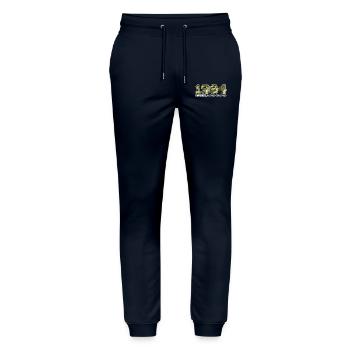 1984 Anniversary Gift Vintage 1984 Army - Stanley/Stella Mover Unisex Organic Jogging Trousers - navy - Front - Marisol (170cm) & Nik (191cm)